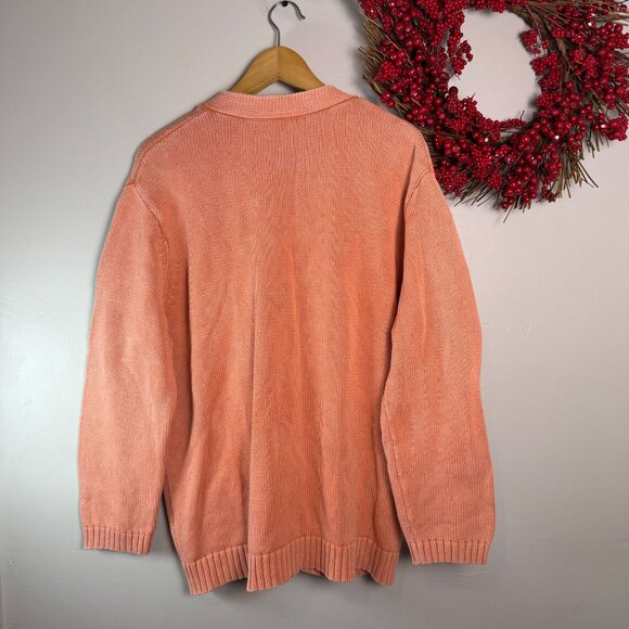 DemyLee NY Grandpa Cottage Soft Casual Cozy Sweater Cardigan MEDIUM in Peach - Picture 3 of 9